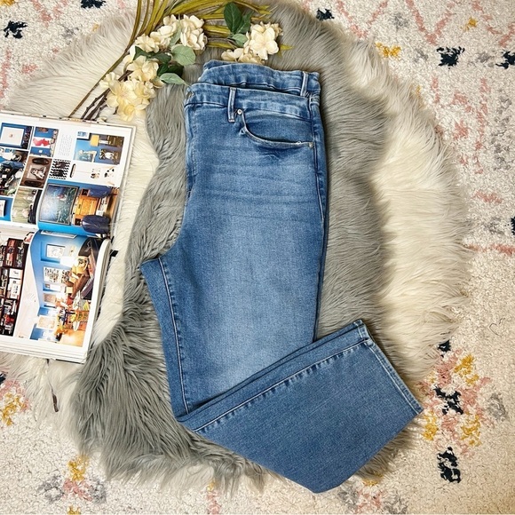 Good American Indigo Classic Slim V Cross Front Women’s High Waist Jeans Sz 22 - Picture 12 of 12